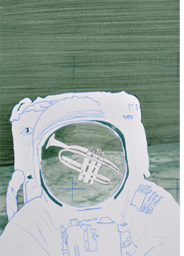 Ilustracción "Lo que armstrong no contó en sus memorias" de Juan Bonilla